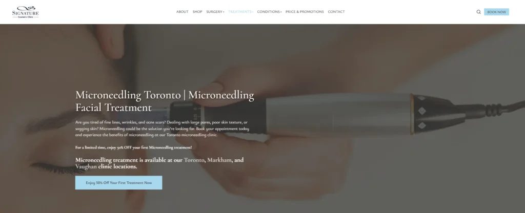 Best microneedling clinics Toronto at Signature Cosmetic Clinic.