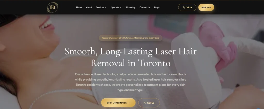 Laser hair removal downtown Toronto service at The Beauty Lounge Toronto.