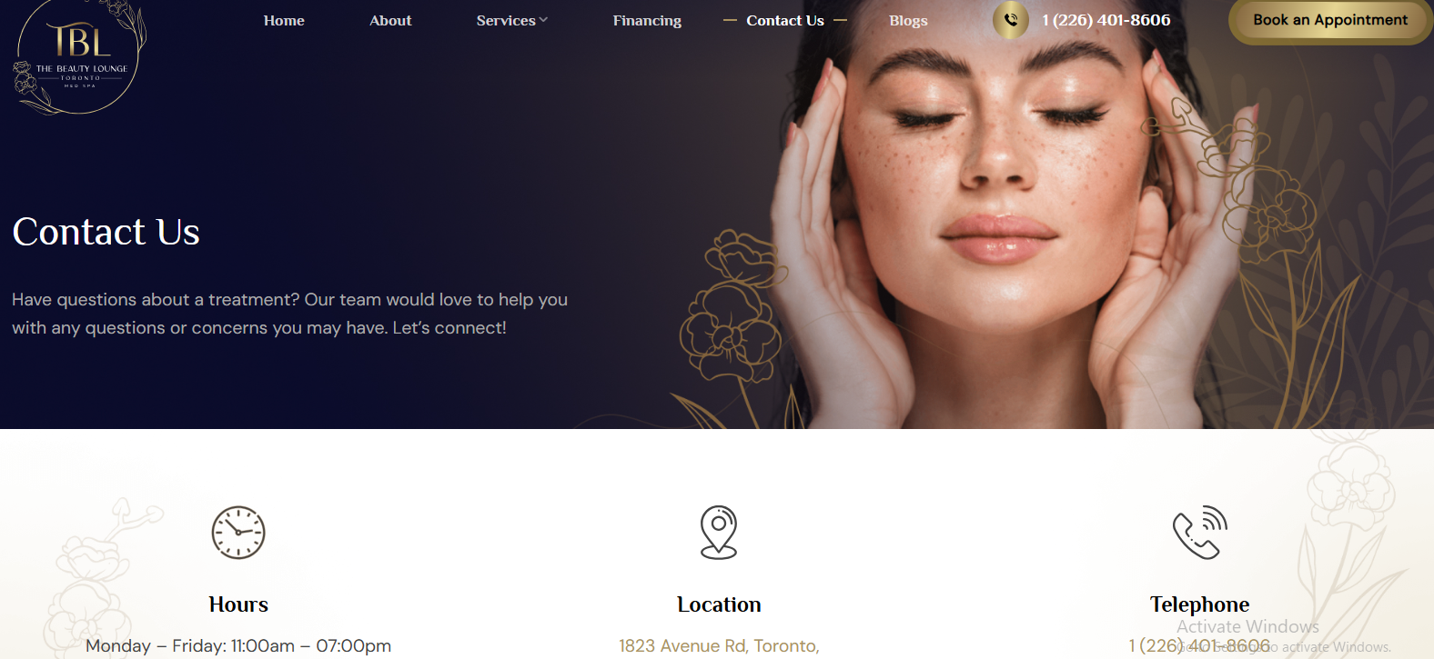 Laser hair removal The beauty lounge Toronto clinic details.