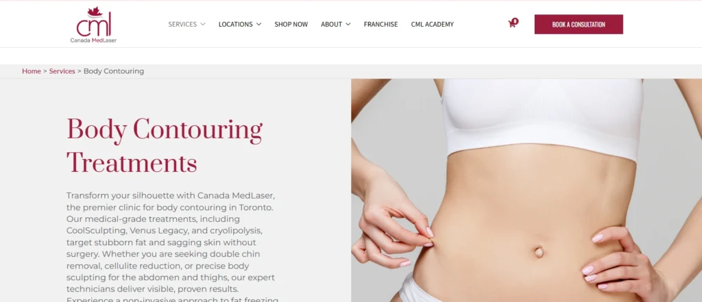 Canada MedLaser Toronto body contouring clinics.