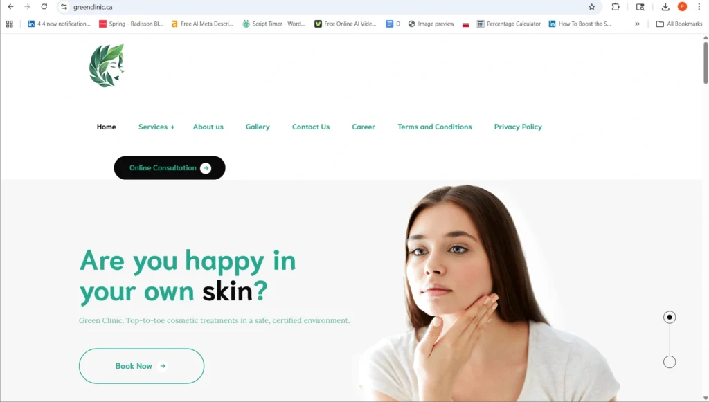 Green Clinics services and wellness care in Toronto med spa Bayview.