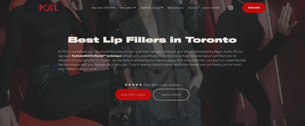 POUTx provides best lip fillers Toronto treatments with personalised care.