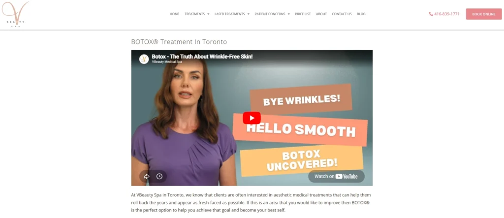 VBeauty Medical Spa offers expert care for Botox Toronto Yorkville.