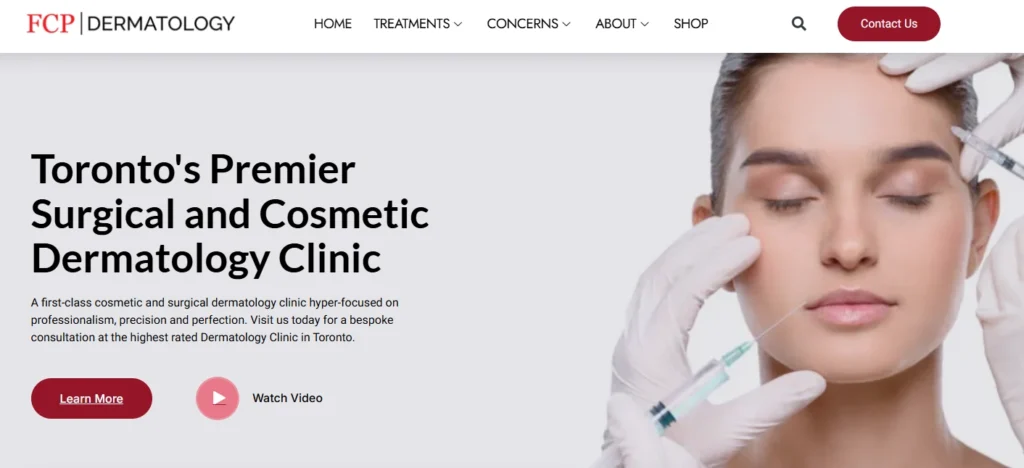 FCP dermatology best botox Downtown Toronto dermatology services and aesthetic treatments.