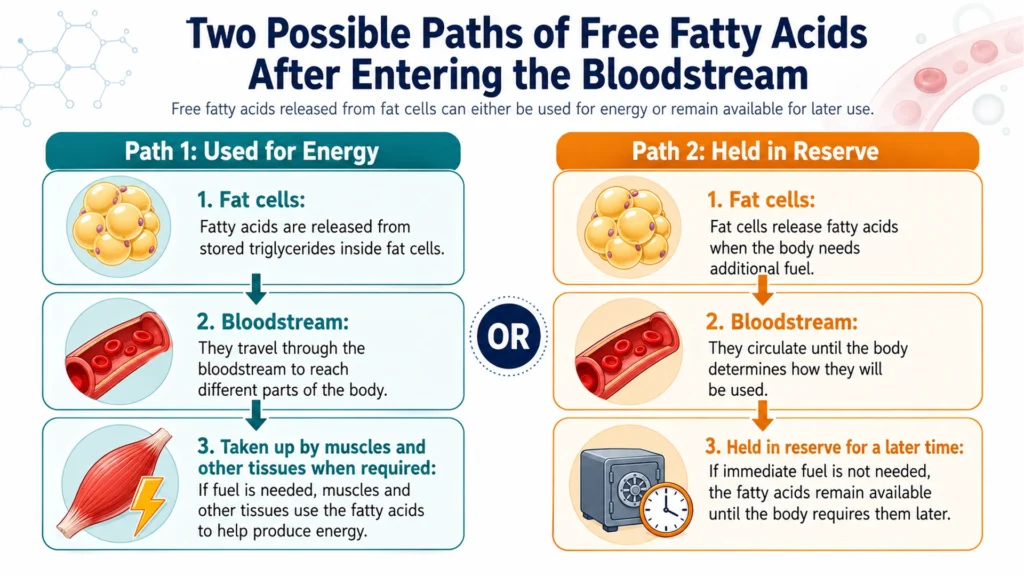 Learn how released fatty acids move through the body and the role of HGH lipolysis.