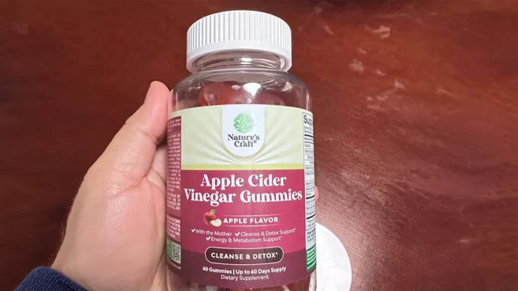 Natureās Craft Apple Cider Gummies used as lipolysis tablets.