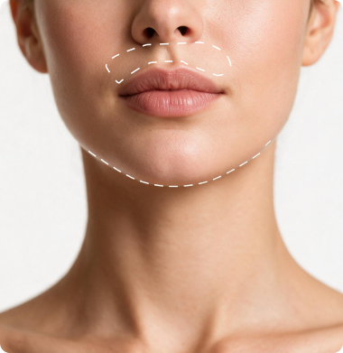 Chin or Upper Lip