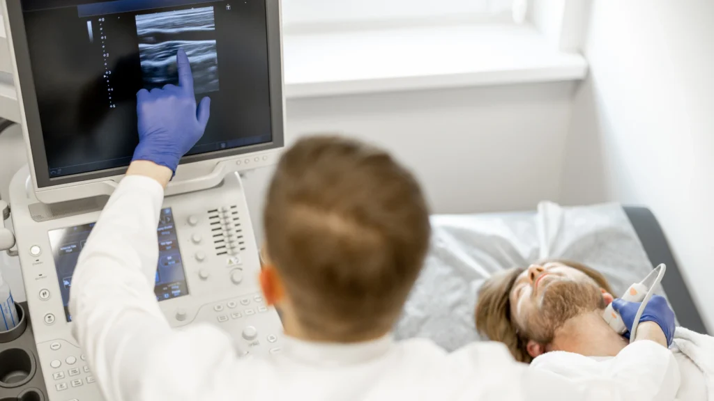 Ultrasound lipolysis immediately after treatment.