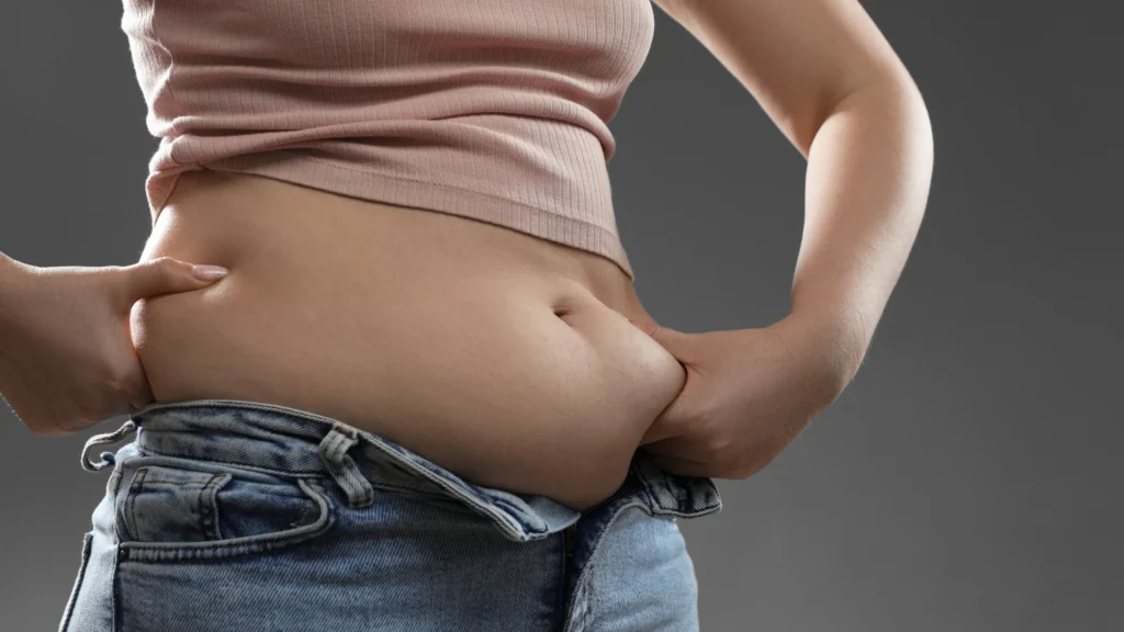 Lipolysis laser treatment areas.