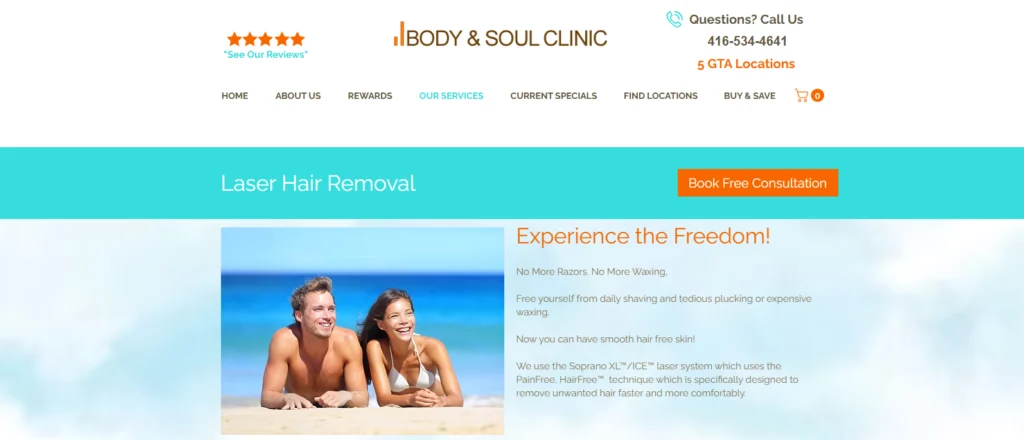 Body and Soul Clinic - laser hair removal clinics for legs in Toronto.