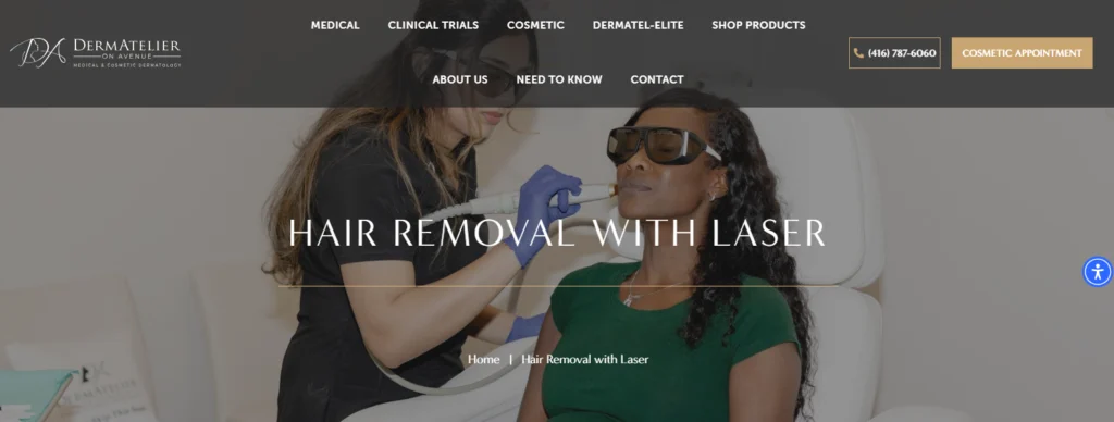 DermAtelier on Avenue - laser hair removal centre near Avenue Road in Toronto.
