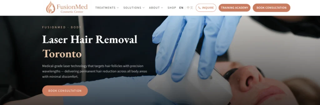Fusionmed Cosmetic Center - laser hair removal clinics for legs in Toronto.