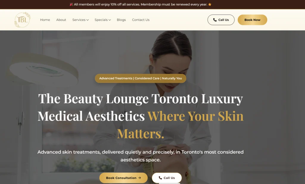 The Beauty Lounge Toronto - one of the underarm laser hair removal clinics in Toronto.