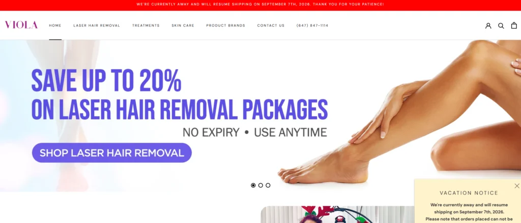 Viola Laser - armpit laser hair removal in Toronto.