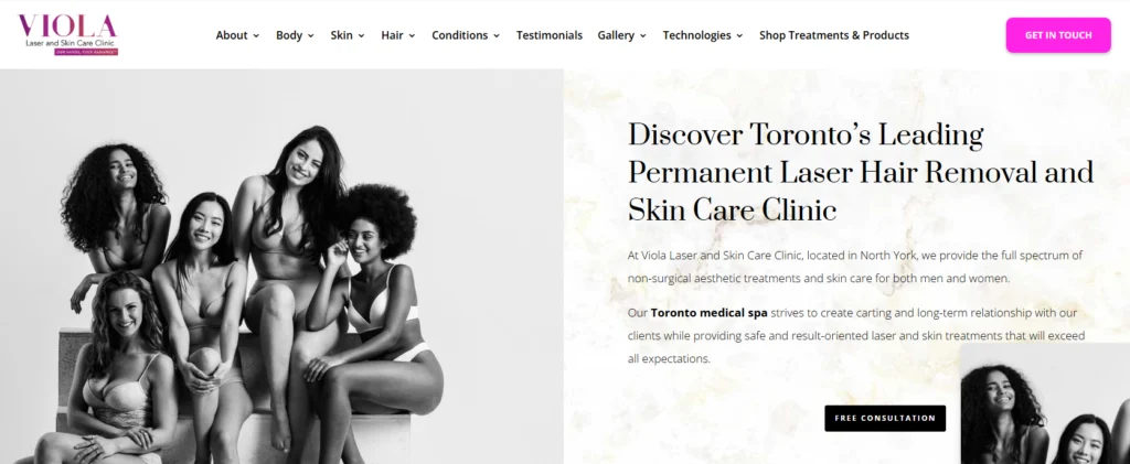 Viola Laser & Skincare Clinic - one of the facial laser hair removal clinics in Toronto.